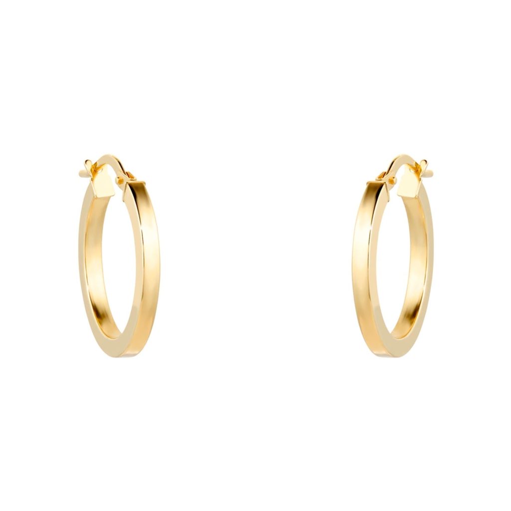 9ct Yellow Gold 18mm Medium Hoop Earrings