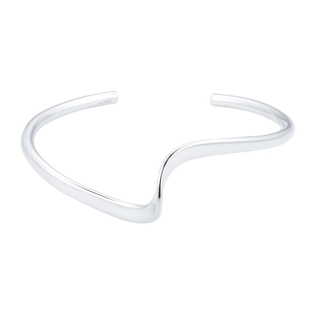 Silver Torque Wave Bangle S Design